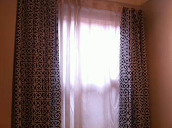 curtains in studio apt